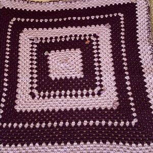 New Handmade Crocket Afghan Blanket Throw Purple